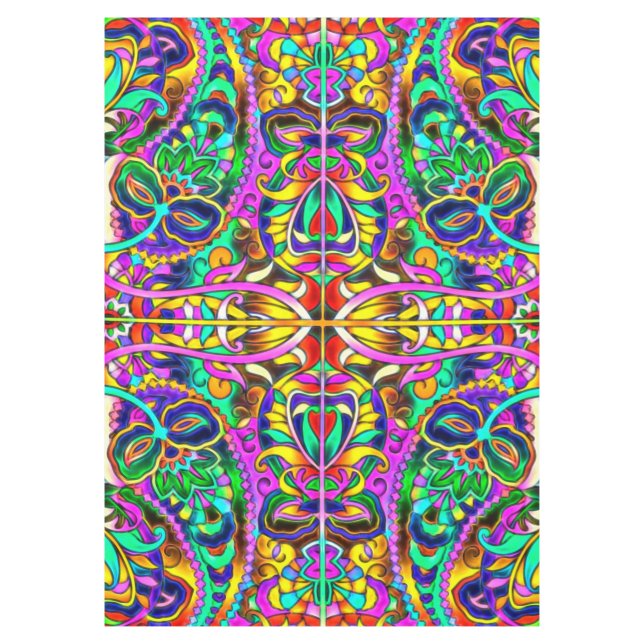 Nappe Oriental Motif Aquarelle III + vos idées (Devant)
