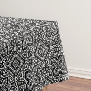 Nappe ornement ethnique motif géométrique noir et blanc