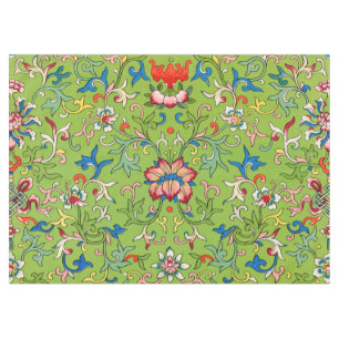 Nappe Ornement floral vert chinois vintage Owen Jones