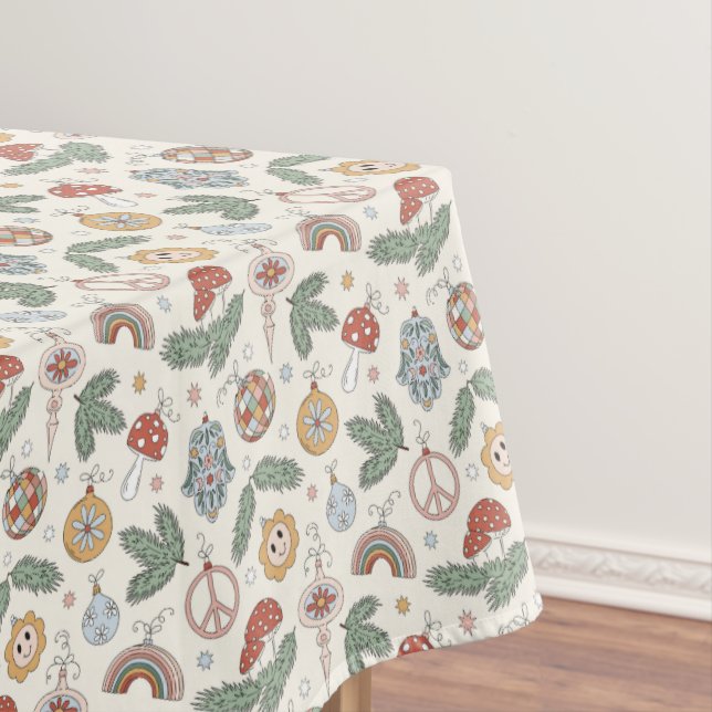 Nappe Ornements de Noël anciens et panneaux de paix (In Situ)
