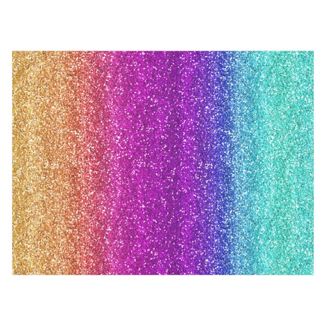 Nappe Paillettes dégradé arc-en-ciel scintillant (Devant (Horizontal))