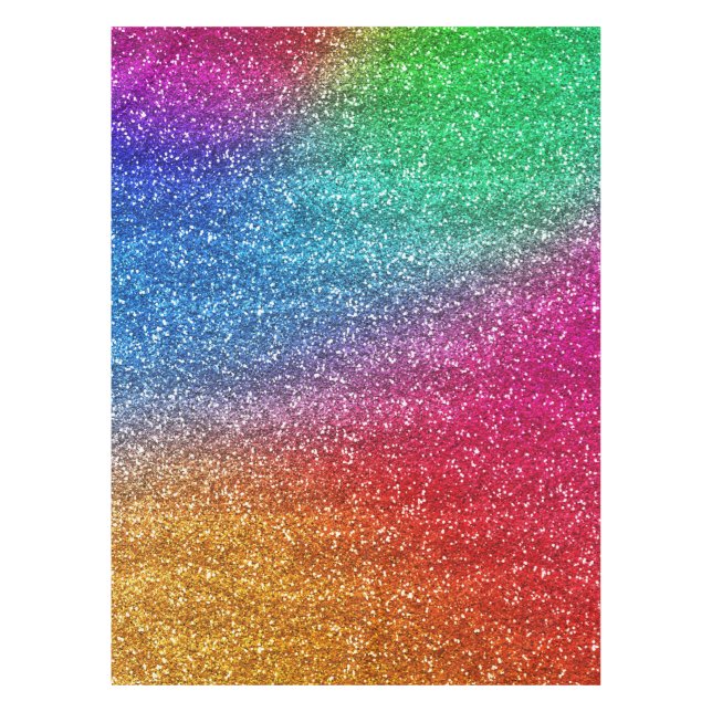 Nappe Paillettes dégradé arc-en-ciel scintillant (Devant)