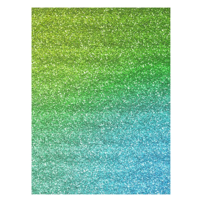 Nappe Paillettes dégradé vert et bleu scintillant (Devant)