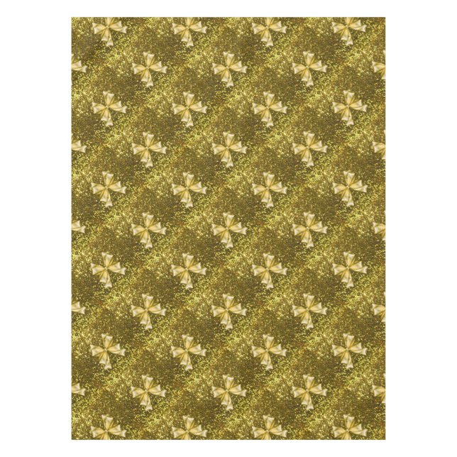 Nappe Paillettes dorées avec rubans (Devant)