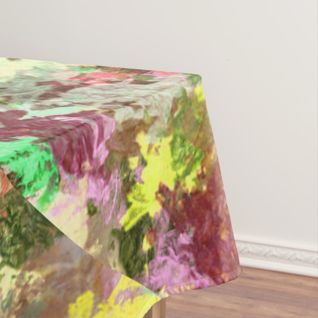 Nappe Paint Splatter Automne Couleur Feuilles Abstraits (In Situ)