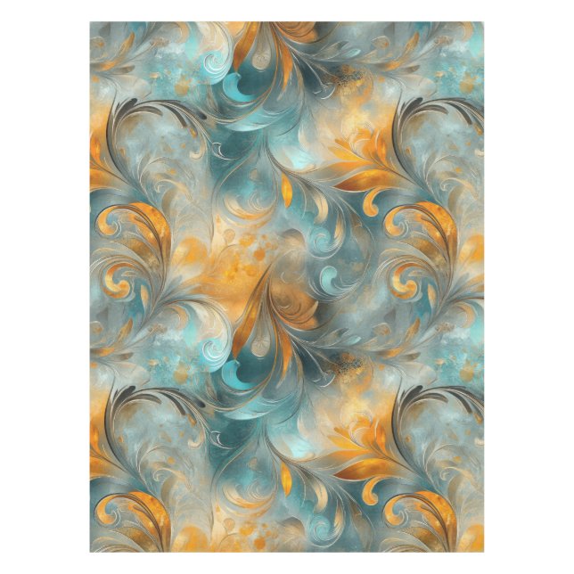 Nappe Paisley métallique rustique Abstraite - Inspiré Vi (Devant)