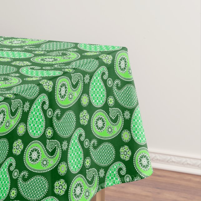 Nappe Paisley motif, Emerald et Jade Green (In Situ)