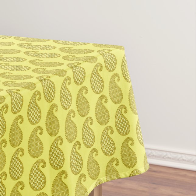 Nappe Paisley motif, moutarde et jaune pâle (In Situ)