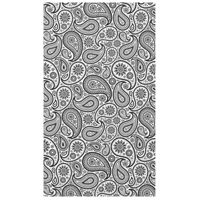 Nappe Paisley Vintage Noir Et Blanc (Devant)
