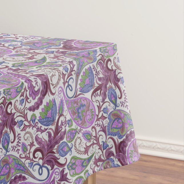 Nappe Paisley violet multicolore en marmite (In Situ)