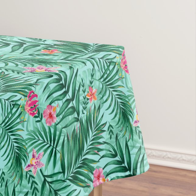 Nappe Palme tropicale & Monstera Feuilles & Fleurs exoti (In Situ)