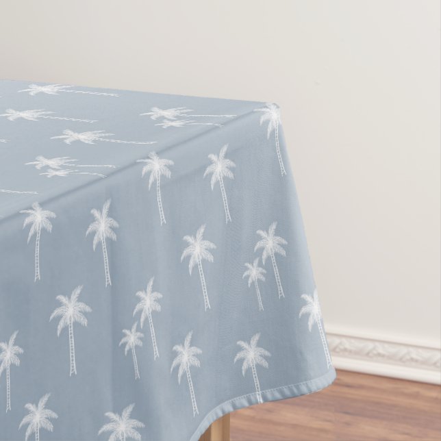 Nappe Palmiers Boho Maison de Campagne Côtière Bleu Pous (In Situ)