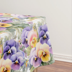 Nappe Pansies de sable chic couleur printemps