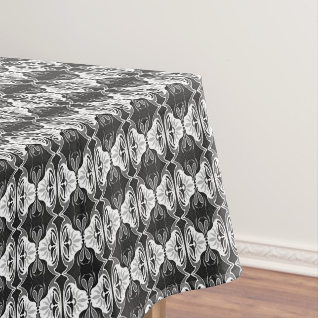 Nappe Papier peint Art Déco motif - noir et blanc (In Situ)