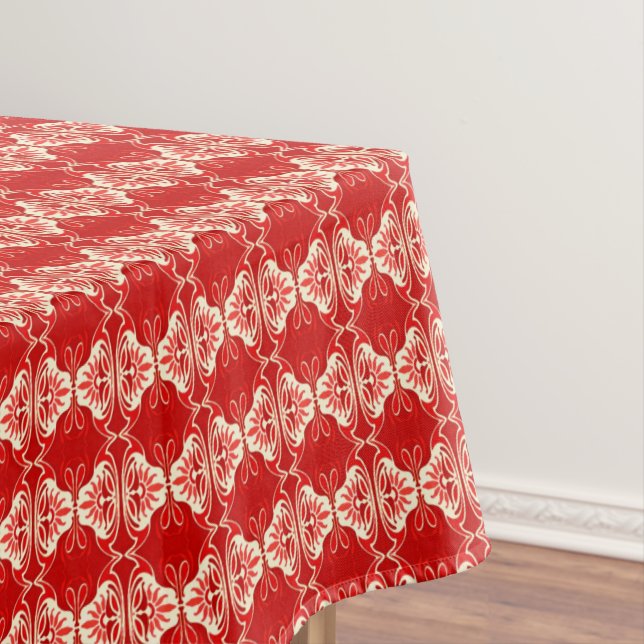 Nappe Papier peint Art Déco motif - rouge et blanc (In Situ)