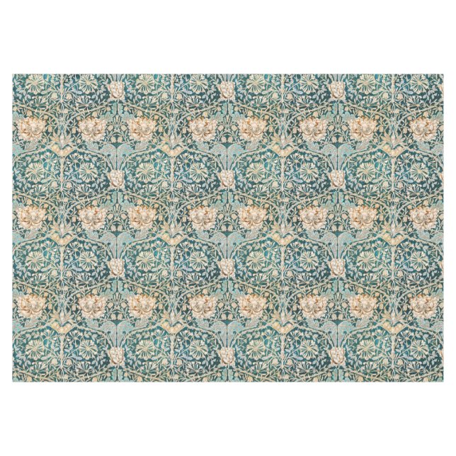 Nappe Papier peint floral Morris Teal Blue Honeysuckle (Devant (Horizontal))