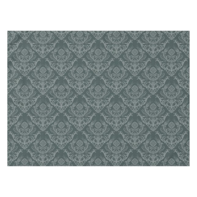 Nappe Papier peint floral vert de luxe de damassé (Devant (Horizontal))