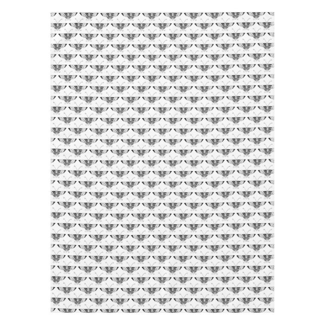 Nappe Papillon Art déco stylisé - noir et blanc (Devant)
