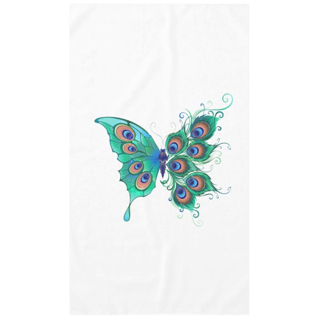 Nappe Papillon aux plumes de paon vert (Devant)