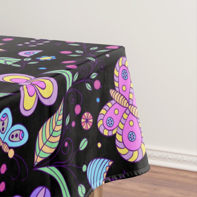 Nappe Papillon Coloré Et Fleur Mat (In Situ)