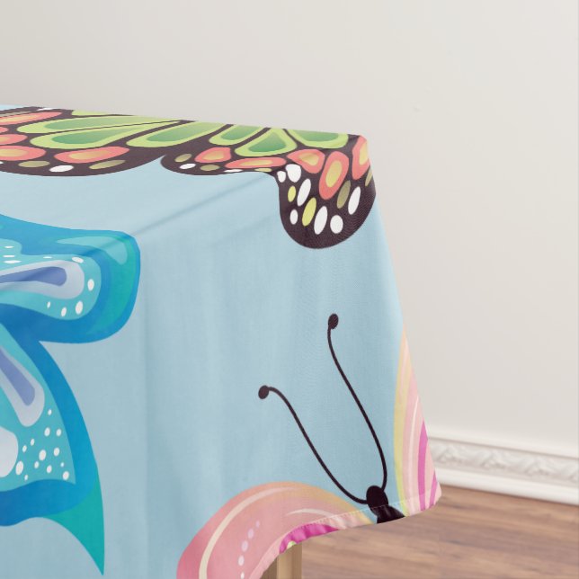 Nappe Papillon coloré Motif Pastel Bleu clair (In Situ)