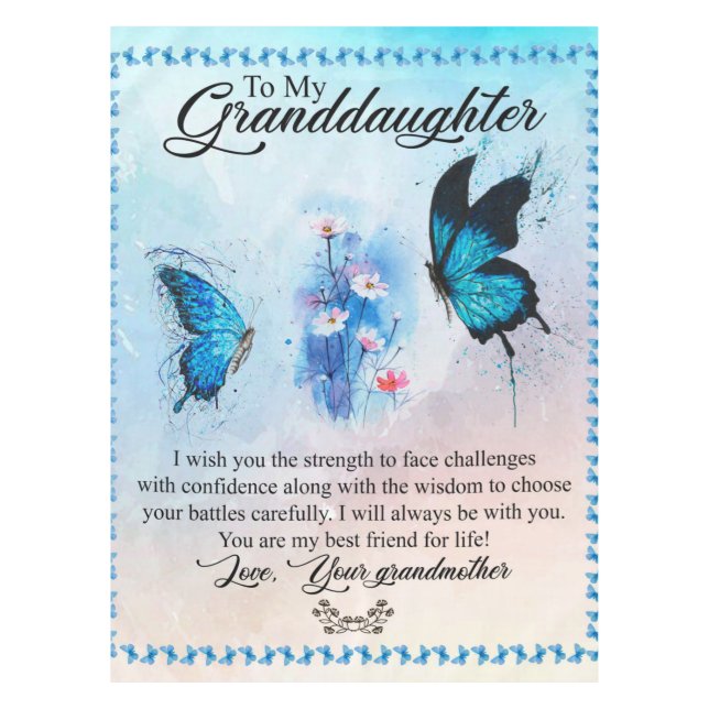 Nappe Papillon de couverture personnalisé à ma petite-fi (Devant)