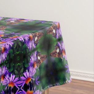 Nappe Papillon Lady Peint Sur Aster Flower Abstrait