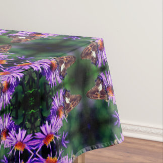 Nappe Papillon Lady Peint Sur Aster Flower Abstrait