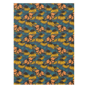 Nappe Papillon monarque sur confluents jaunes