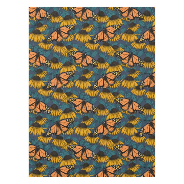 Nappe Papillon monarque sur confluents jaunes (Devant)