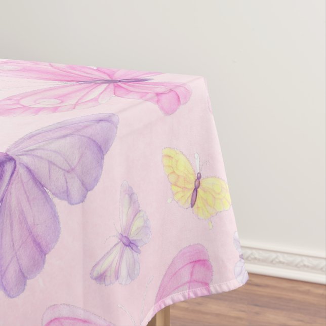 Nappe Papillon rose et violet en tissu de table (In Situ)