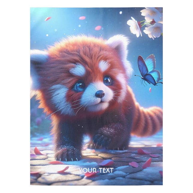 Nappe Papillon rouge Panda Imaginaire mignon (Devant)