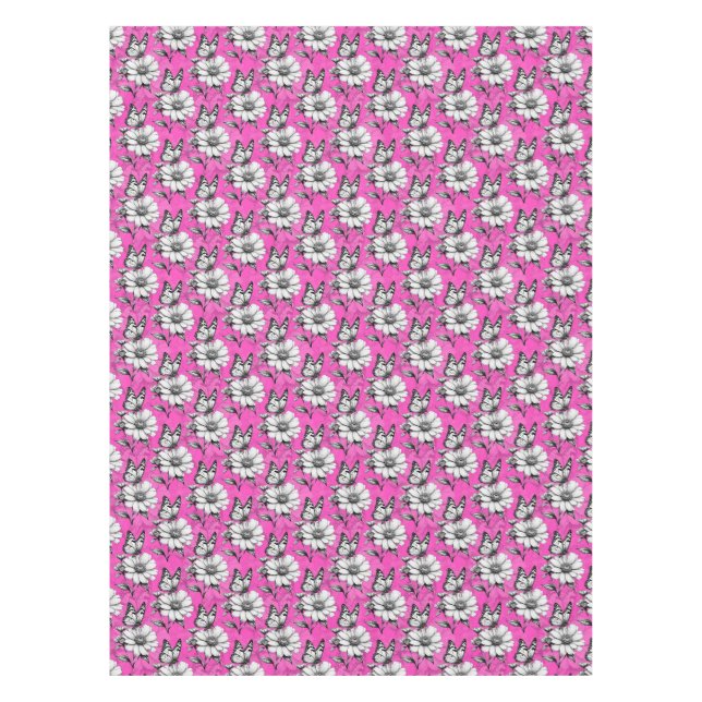 Nappe Papillon Sur Flower Motif Design rose (Devant)