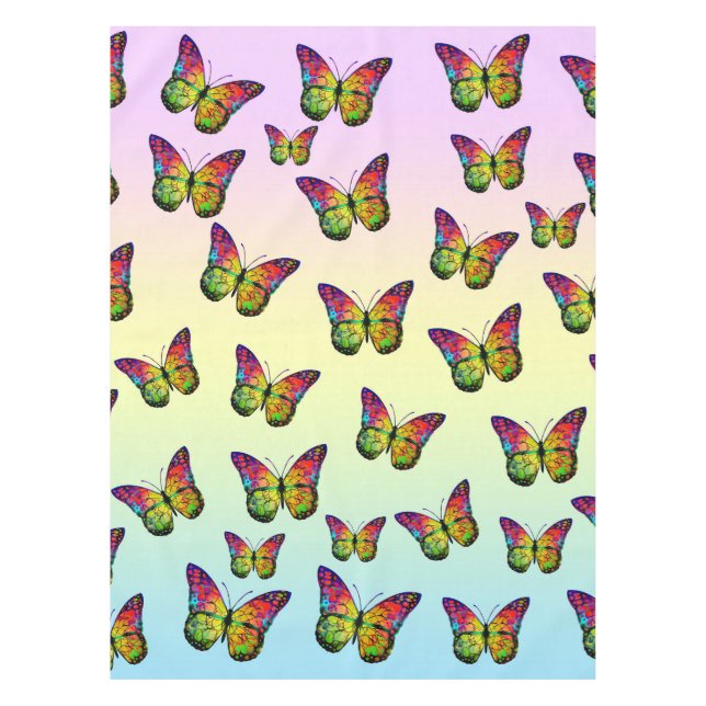 NAPPE PAPILLONS ABSTRAITS COLORÉS  (Devant)