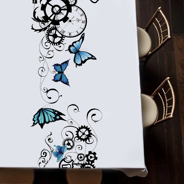 Nappe Papillons bleus tribaux Steampunk (Créateur téléchargé)