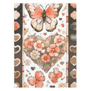 Nappe Papillons, Coeurs et Fleurs