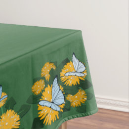 Nappe Papillons de pissenlit stylisés Jaune & Vert