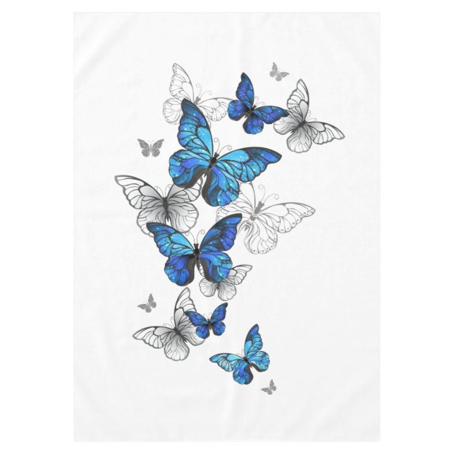 Nappe Papillons volants bleus Morpho (Devant)