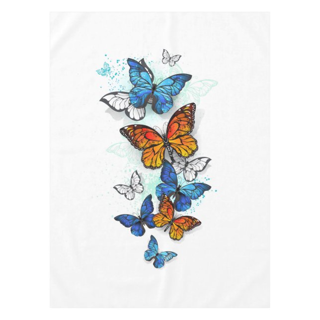 Nappe Papillons volants Morpho et Monarch (Devant)