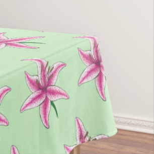 Nappe Pâques Pink Green Lily Fleur Floral Jardin Fleur