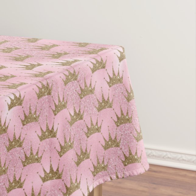 Nappe Parties scintillant rose Couronne d'or (In Situ)