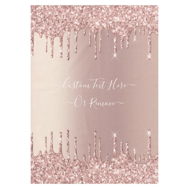 Nappe Parties scintillant rose Gold Blush Éclats Texte p (Devant)