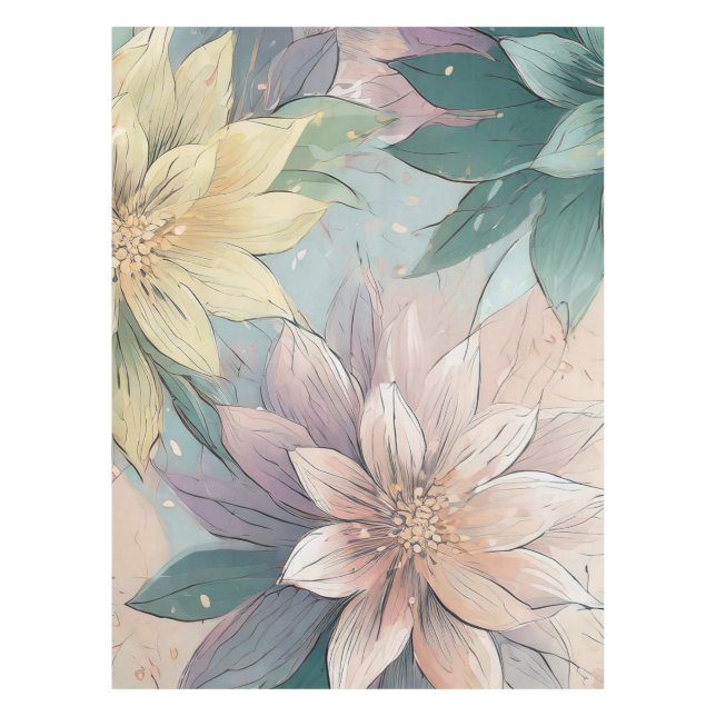 Nappe Pastel Blossom éclate : Floral Explosion Motif (Devant)