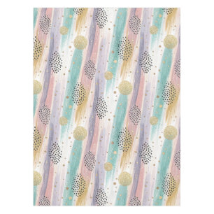 Nappe Pastel Brushstroke & Gold Géométrique Abstrait