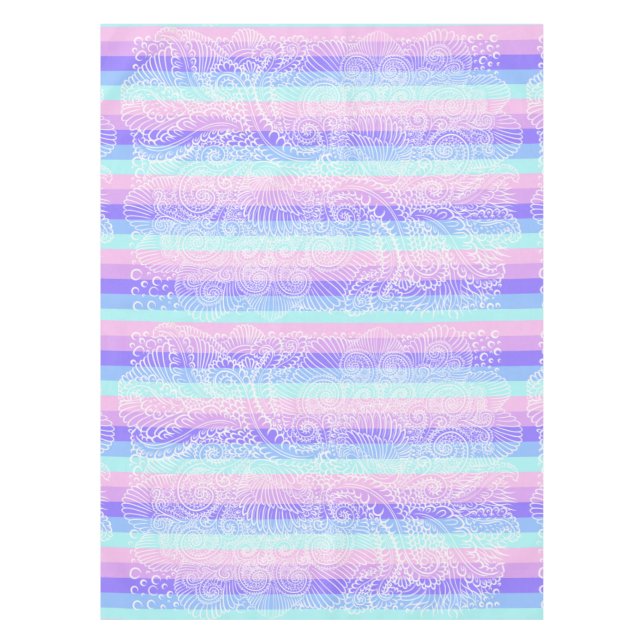 Nappe Pastel Candy | Motif d'Imaginaire doux rayé (Devant)