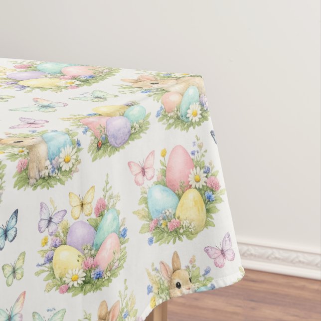 Nappe Pastel Easter Eggs & Bunnies Flowers & Butterflies (In Situ)