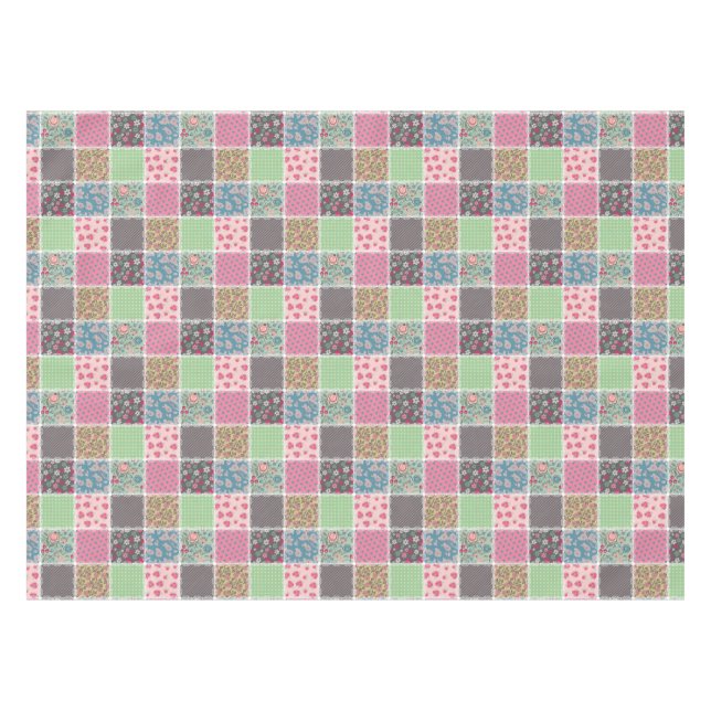 Nappe Pastel Floral Quilt Carré (Devant (Horizontal))