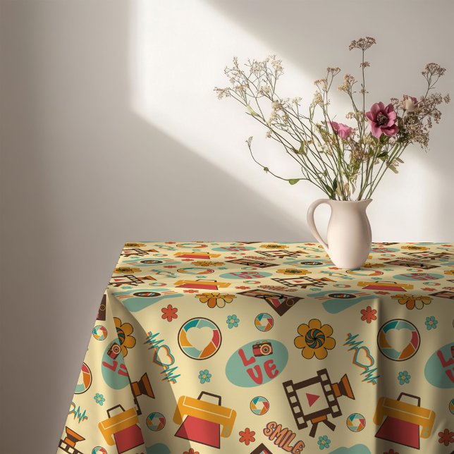Nappe Pastel Groove Tablecloth 60s Style Dining Flair (Pastel Groove Tablecloth 60s Style Dining Flair)