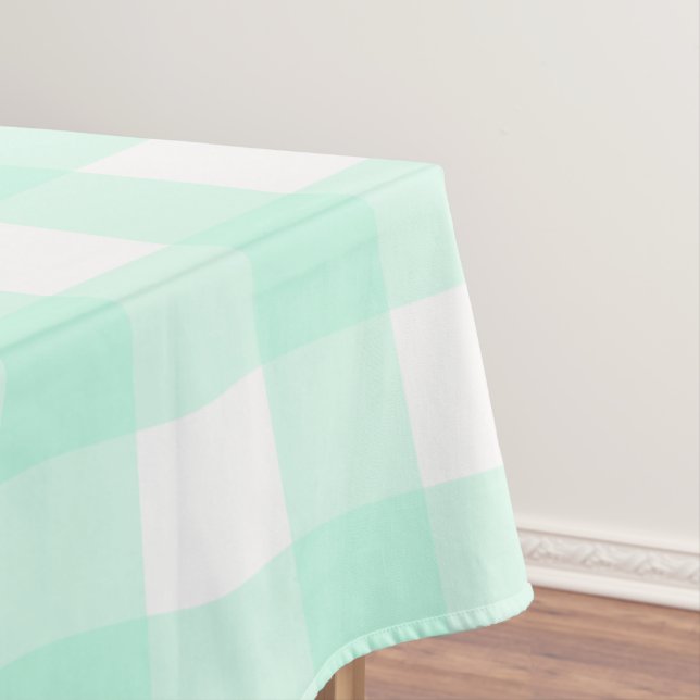 Nappe Pastel Mint Green Plaid Motif Pâques (In Situ)