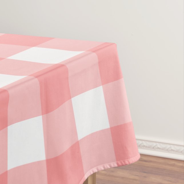 Nappe Pastel Raspberry Red Plaid Motif Pâques (In Situ)